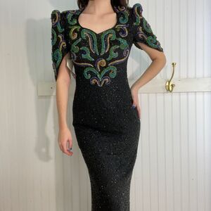 DEADSTOCK Vintage J Reynolds’s Fully Beaded 1980’s Silk Dress